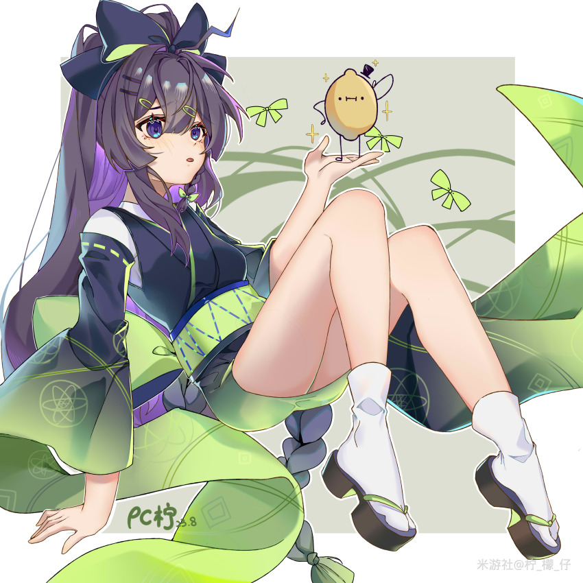 1girl, absurdres, bare_legs, honkai_gakuen, bow, breasts, full_body, hair_bow