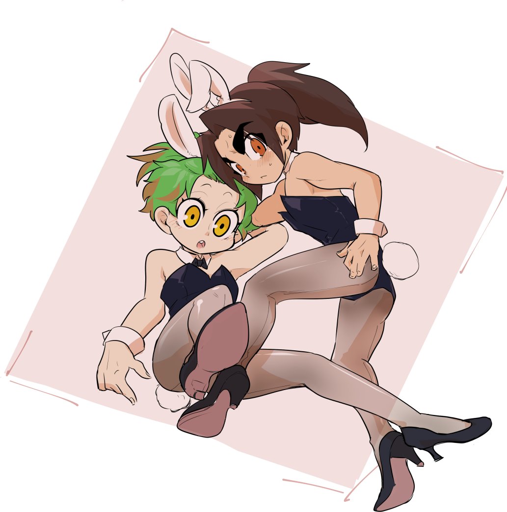 1boy, 1girl, :o, arm_up, black_footwear, blush, breasts, brown_background