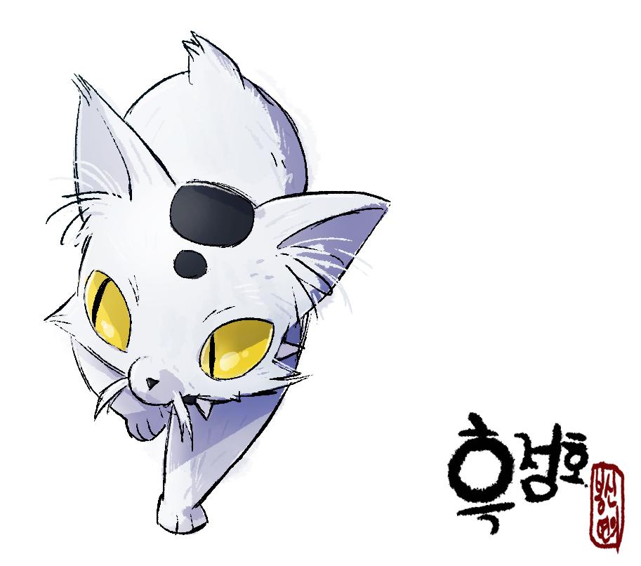 animal_ear_fluff, animal_focus, colored_sclera, commentary_request, full_body, houshin_engi, kokutenkou, no_humans