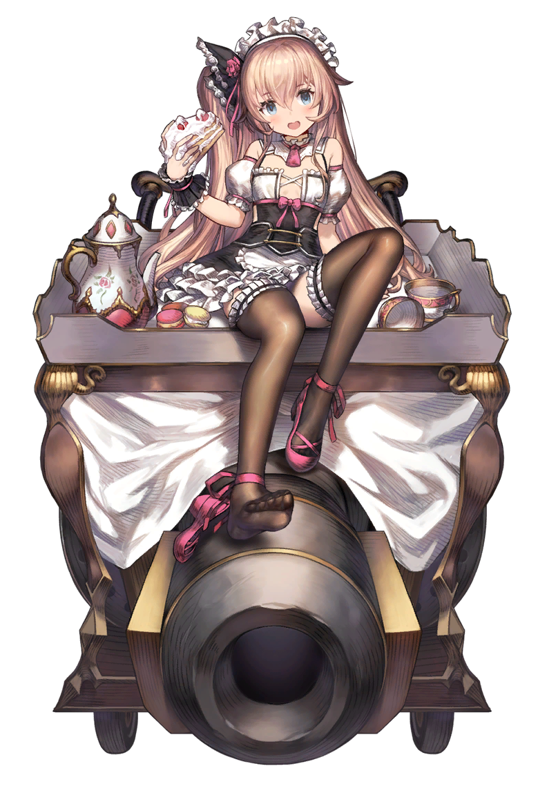 1girl, anastasia_(brown_dust), black_thighhighs, blush, breasts, brown_dust_(series), brown_dust_2, brown_hair