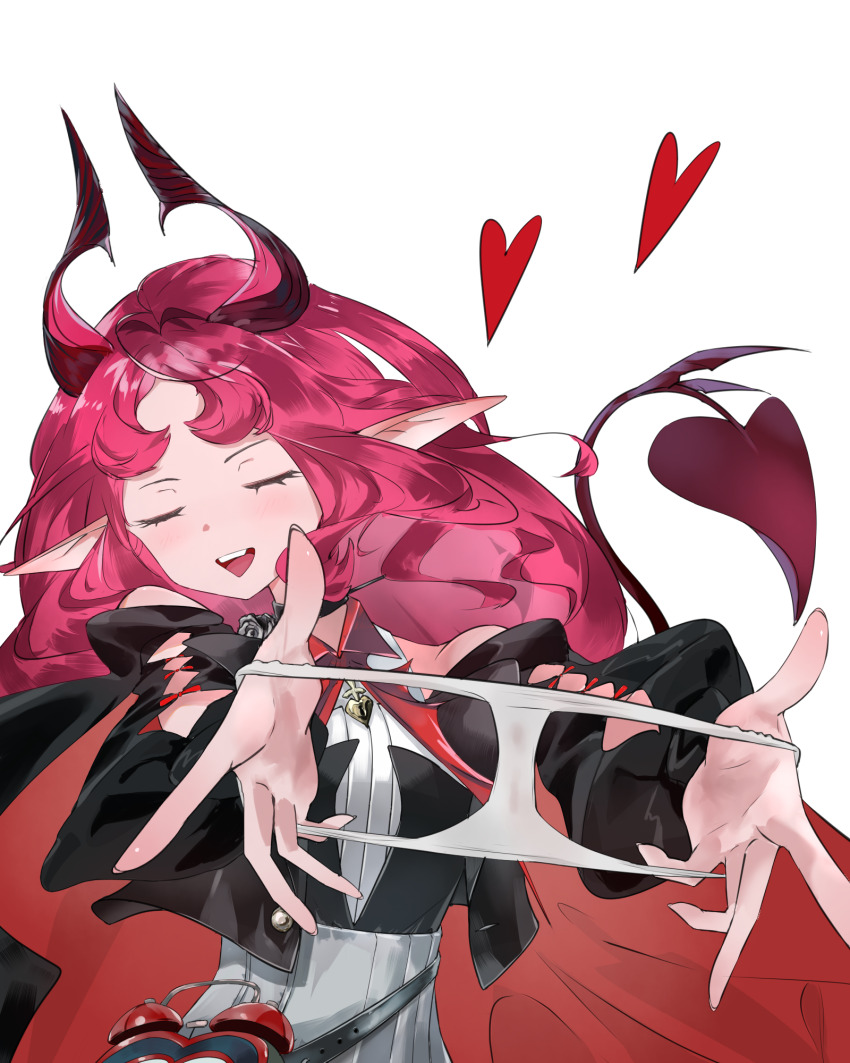 1girl, arknights, bare_shoulders, black_cape, blush, cape, chinese_commentary, closed_eyes