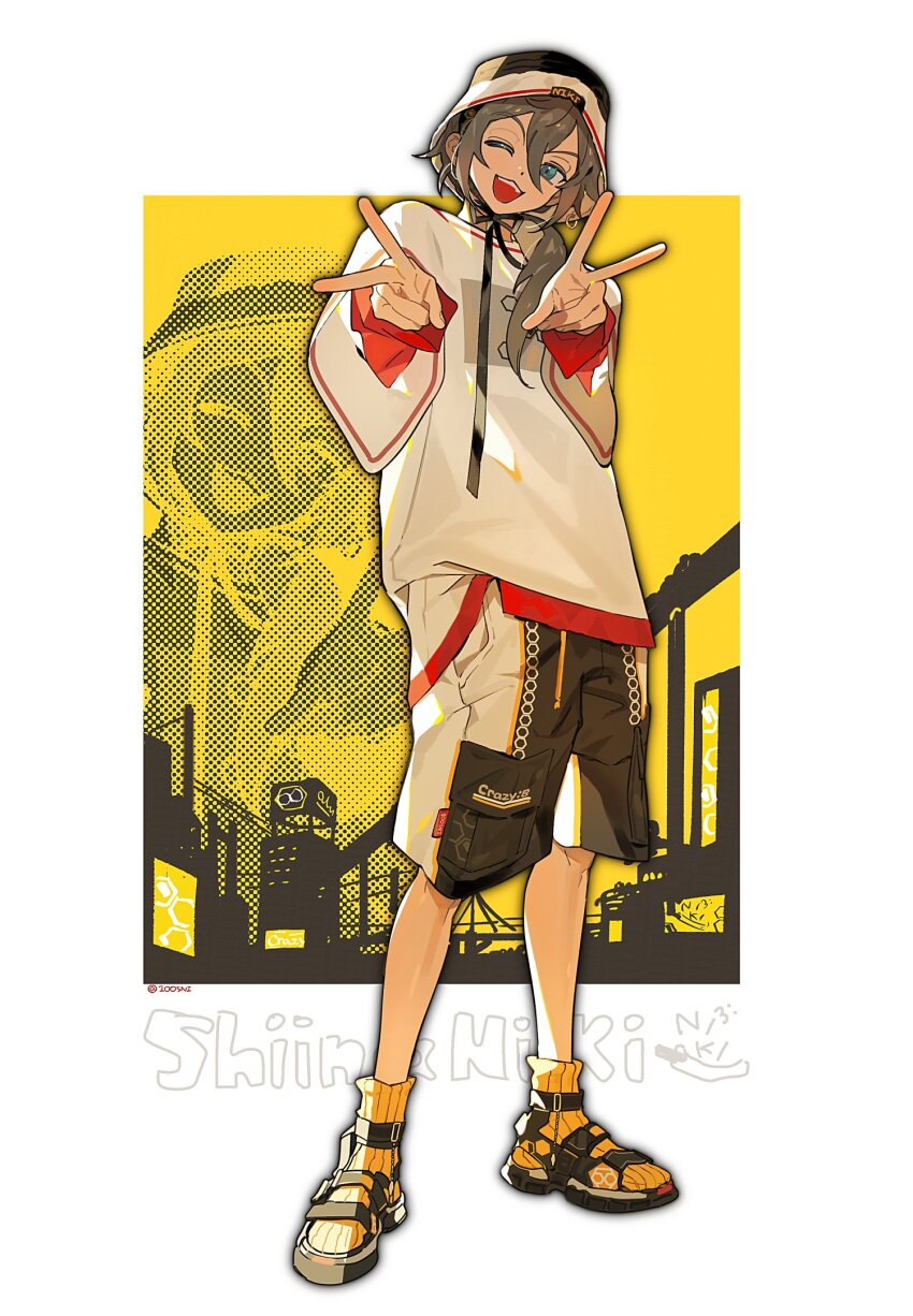 ;3, ;d, bucket_hat, character_name, chinstrap, double_v, ensemble_stars!, full_body