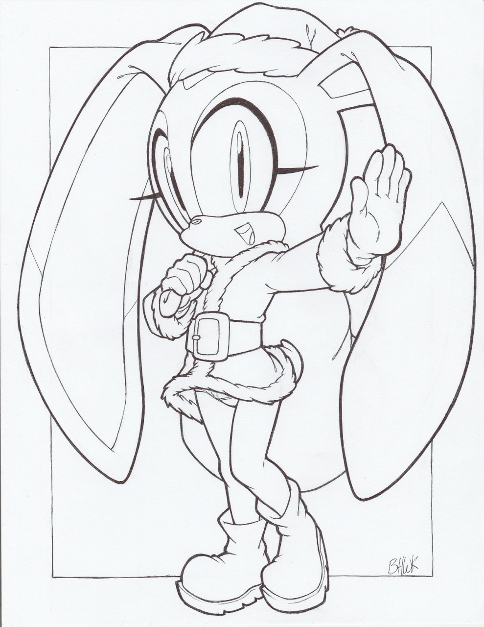 1girl, animal_nose, arm_up, artist_name, belt, boots, border, christmas