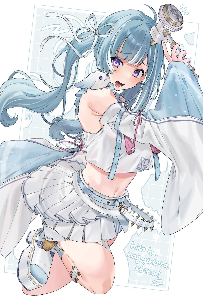 1girl, absurdres, amaui, amaui_(2nd_costume), animal, animal_on_shoulder, arizou_haishin, belt