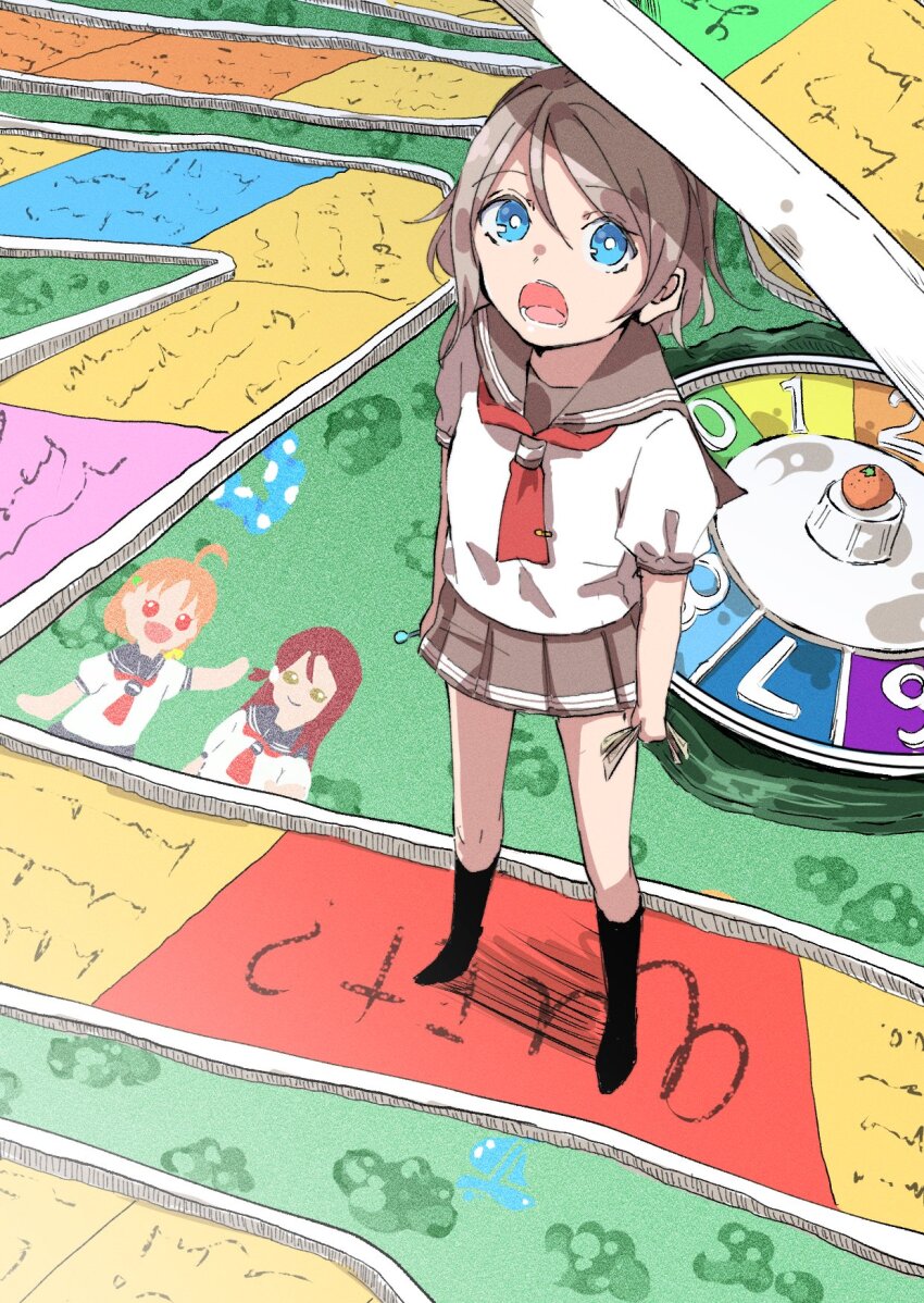 blue_eyes, grass, highres, kiko_ycr, legs, long_hair, looking_at_viewer, love_live!