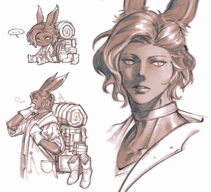 ..., 1boy, animal_ears, backpack, bag, boots, caloserrr, chibi