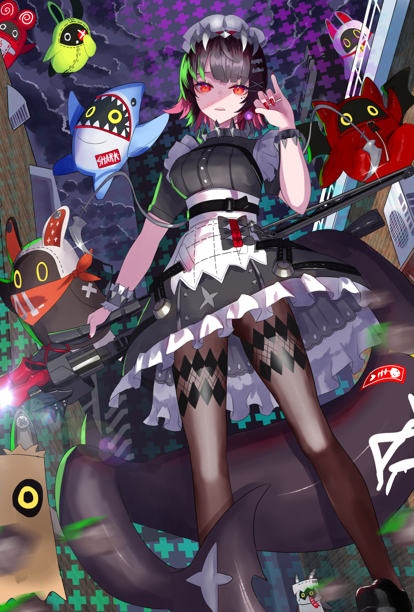 1girl, absurdres, amillion_(zenless_zone_zero), apron, bagboo_(zenless_zone_zero), bangboo_(zenless_zone_zero), belt, black_belt