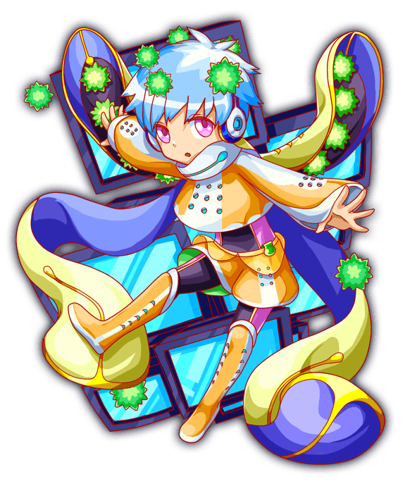 1boy, aqua_hair, artist_request, boots, cel_shading, collar, crash_fever, cropped_shirt