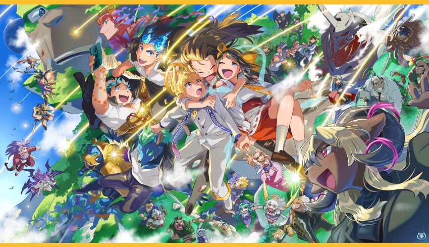 6+boys, 6+girls, amaterasu_(housamo), ame_no_uzume_(housamo), arsalan_(housamo), avarga_(housamo), bael_(housamo), baphomet_(housamo)