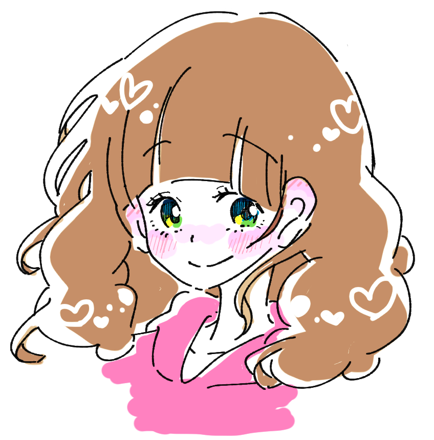 1girl, bemani, blunt_bangs, blush, brown_hair, closed_mouth, cropped_shoulders, eyelashes