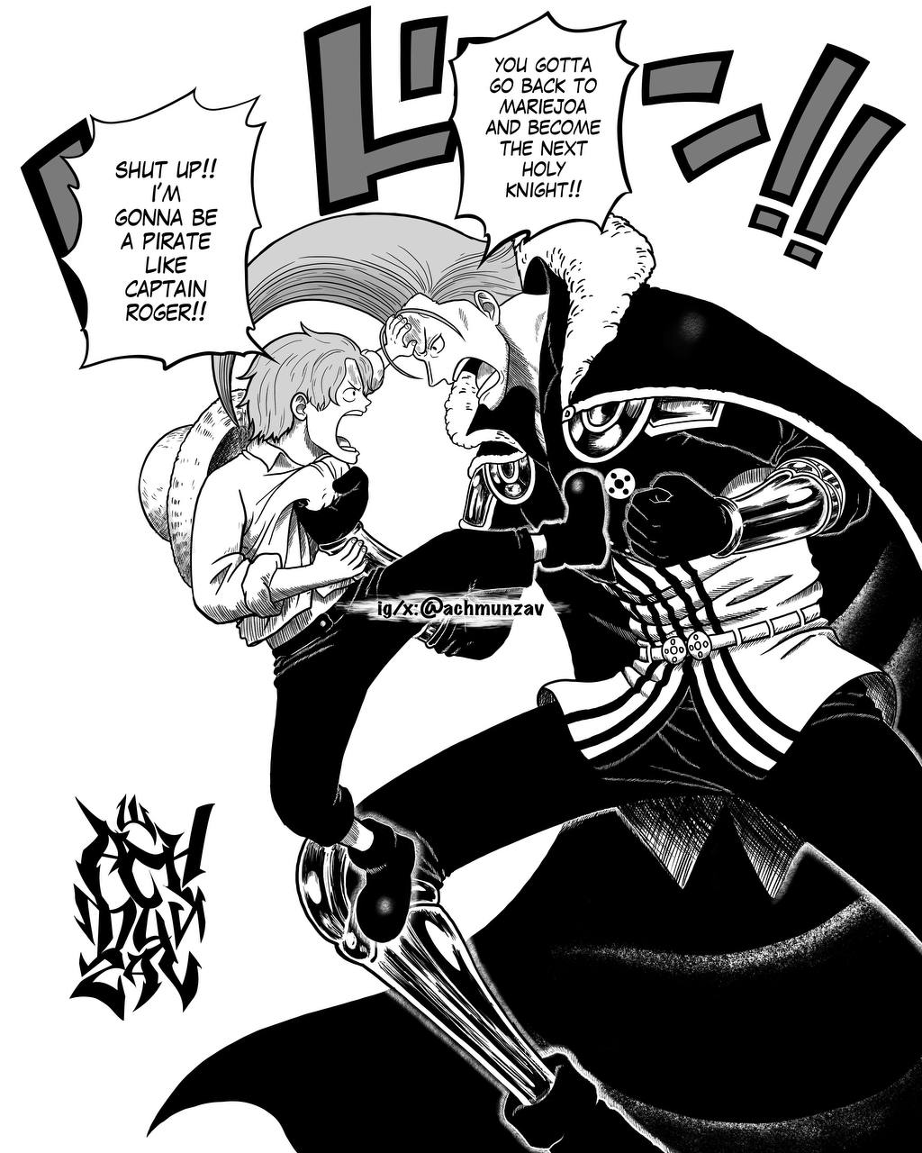 2boys, achmunzav, aged_down, armor, artist_logo, artist_name, black_cape, black_gloves