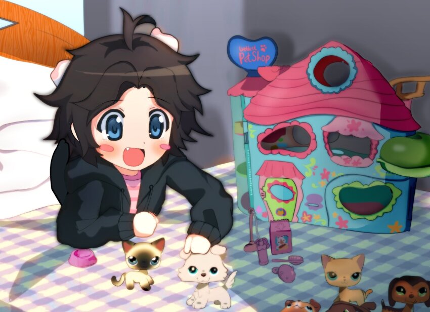 1girl, 2000s_(style), :d, blue_eyes, blush_stickers, brooke_hayes, child, commentary