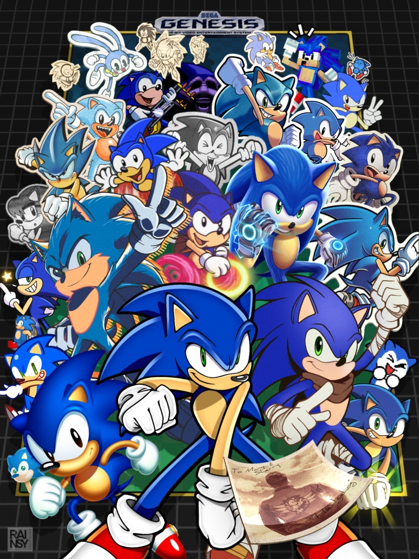 6+boys, adventures_of_sonic_the_hedgehog, black_eyes, classic_sonic, commentary, cookie_run, cookie_run:_kingdom, english_commentary