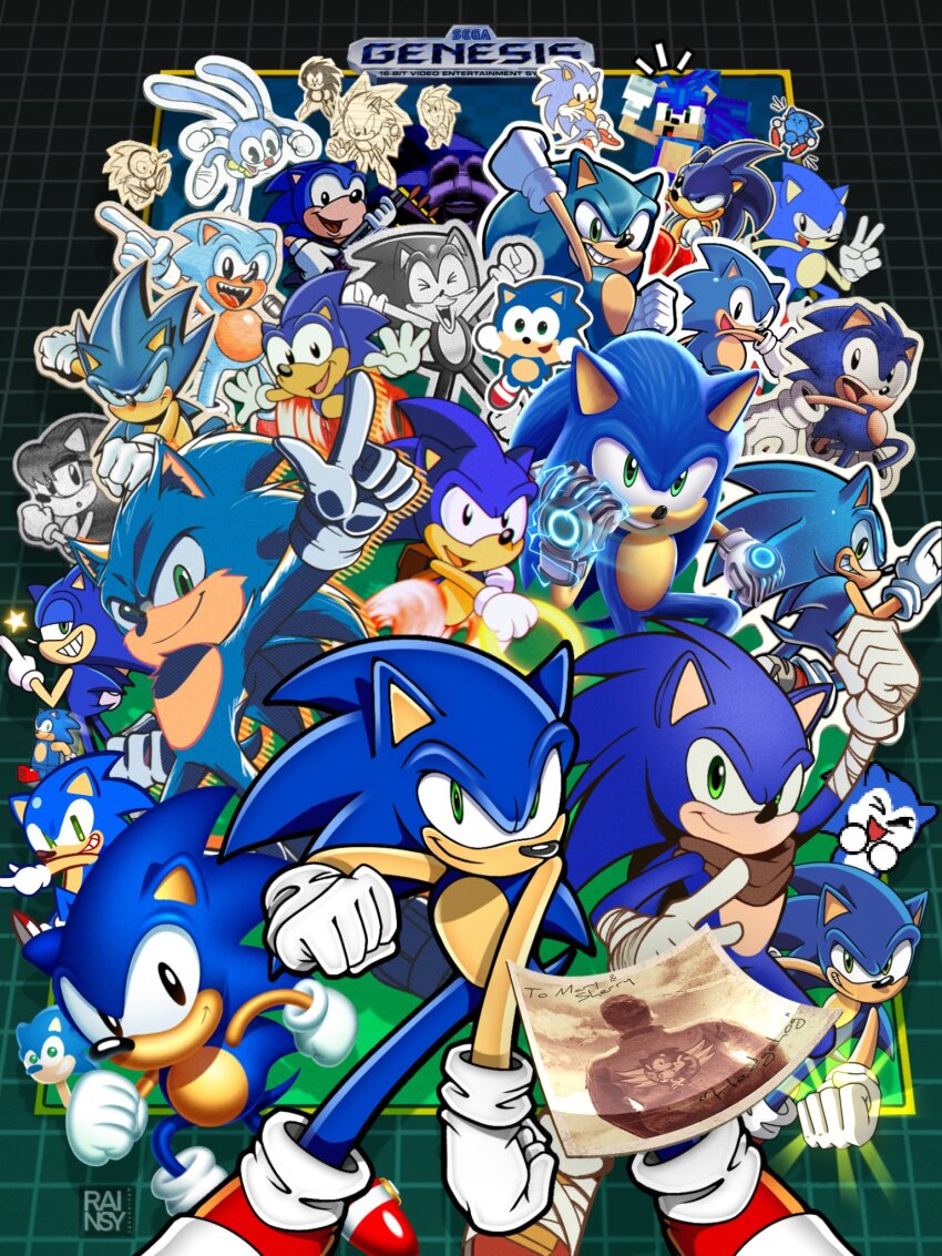 6+boys, adventures_of_sonic_the_hedgehog, black_eyes, classic_sonic, commentary, cookie_run, cookie_run:_kingdom, english_commentary, evan_stanley_(style), furry, furry_male, gloves, green_eyes, grin, hedgehog, highres, lego, lego_minifig, looking_at_viewer, male_focus, minecraft, mr._needlemouse, multiple_boys, multiple_persona, nicky_(sonic), ok_k.o.!_let's_be_heroes, photo_(object), rainsy, red_footwear, ring_(sonic), sharp_teeth, shoes, smile, sonic_(live_action), sonic_(series), sonic_boom_(series), sonic_mania, sonic_prime, sonic_the_comic, sonic_the_hedgehog, sonic_the_hedgehog_(archie_comics), sonic_the_hedgehog_(beta_design), sonic_the_hedgehog_(classic), sonic_the_hedgehog_(idw), sonic_the_hedgehog_(manga), sonic_the_hedgehog_(new_yoke_style), sonic_the_hedgehog_(ova), sonic_the_hedgehog_(satam), sonic_underground, sonic_x, tail, teeth, the_lego_group, tracy_yardley_(style), uekawa_yuji_(style), white_gloves