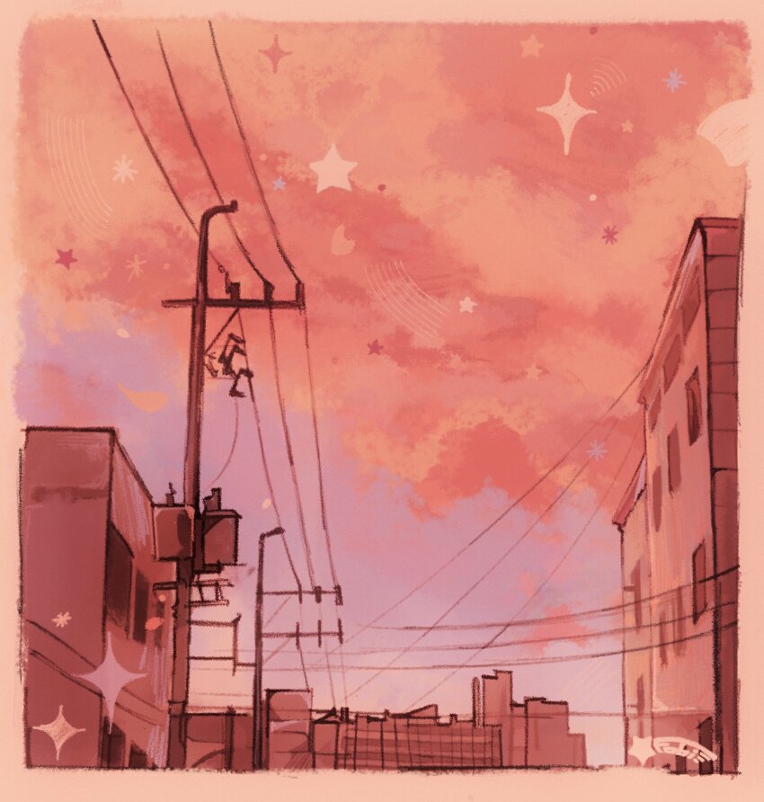 border, building, city, cloud, cloudy_sky, commentary, english_commentary, evening