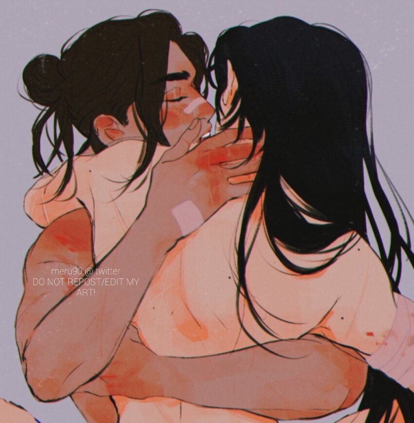 2boys, artist_name, back, back_focus, bandaged_arm, bandages, bandaid, bandaid_on_face