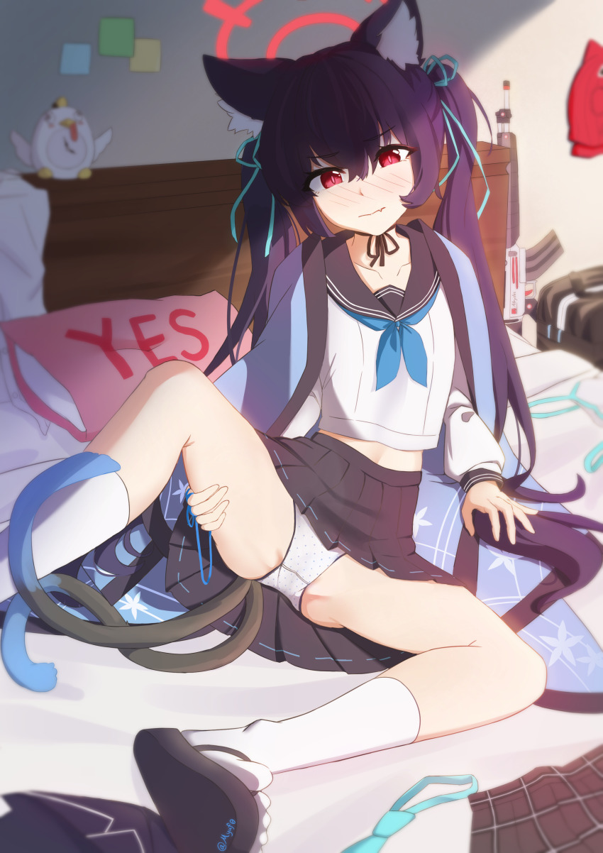 1girl, 3:, absurdres, alarm_clock, alternate_costume, animal_ear_fluff, animal_ears, ass