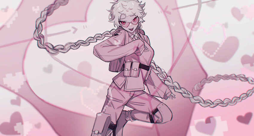 1girl, absurdly_long_hair, absurdres, army_in_black, braid, collared_shirt, e.g.o_(project_moon), employee_(project_moon)