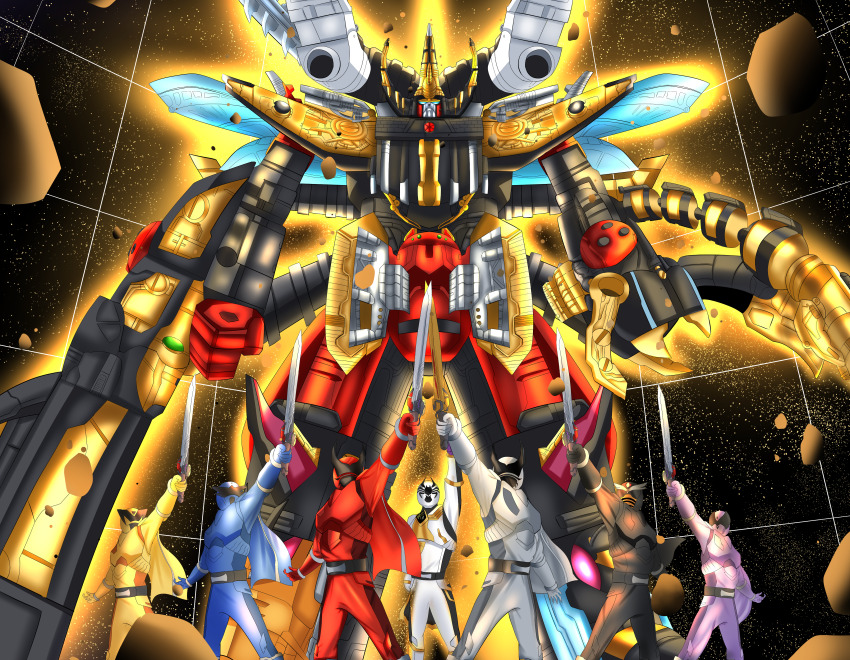 2girls, 6+boys, absurdres, armor, beetle, blue_armor, blue_cape, blue_eyes