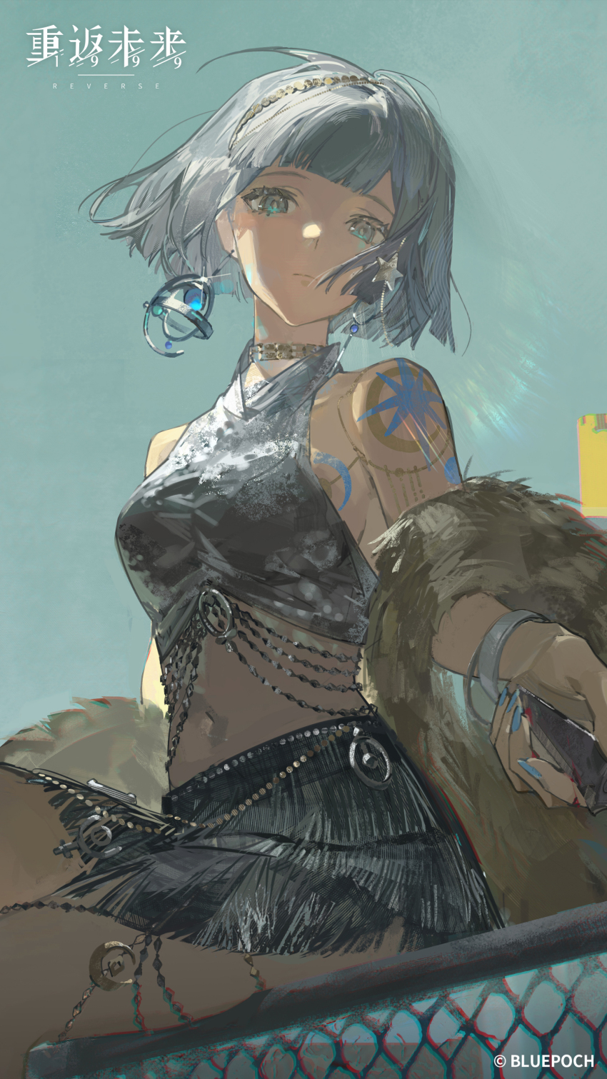 1girl, absurdres, aqua_eyes, aqua_nails, backlighting, bare_shoulders, bleeding, blood