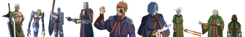 absurdres, armor, artificial_eye, blue_hair, closed_mouth, cyborg, ear_covers, gloves