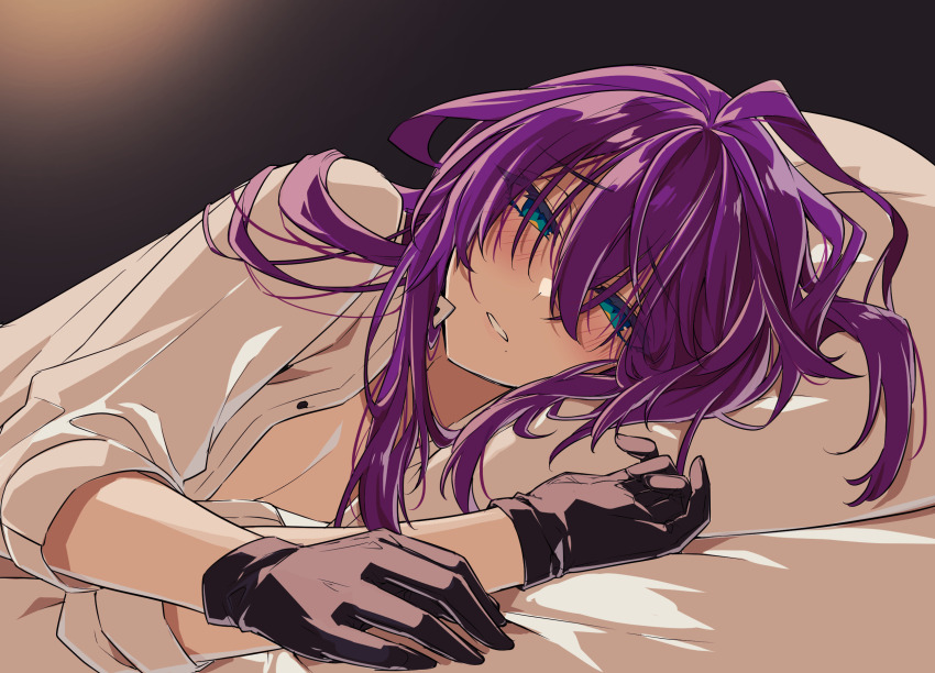 1boy, ayase_mayoi, bishounen, black_gloves, blush, ensemble_stars!, gloves, gradient_background