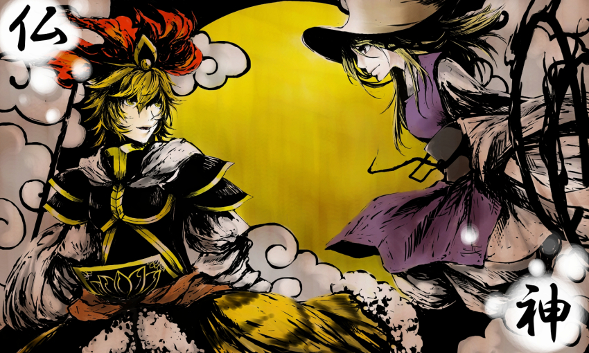 2girls, alternate_costume, bad_id, bad_pixiv_id, bishamonten, bishamonten_(cosplay), blonde_hair, coli