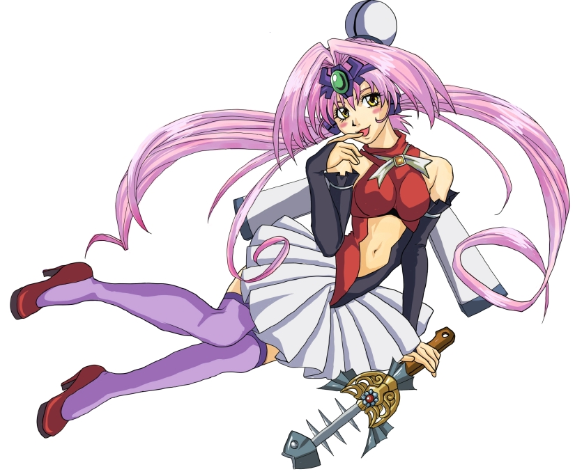 00s, 1girl, blush, bridal_gauntlets, fish, full_body, headgear, high_heels