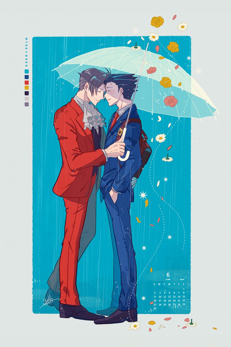 2boys, 3llo_3, ace_attorney, ascot, backpack, bag, black_footwear, black_hair