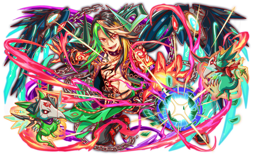 2others, abs, adapted_costume, alternate_costume, alternate_eye_color, alternate_hair_length, alternate_hairstyle, alternate_horns