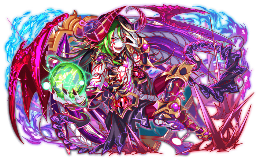 abs, alternate_costume, alternate_eye_color, alternate_hair_length_(longer), alternate_hairstyle, alternate_horns, alternate_skin_color, arm_tattoo