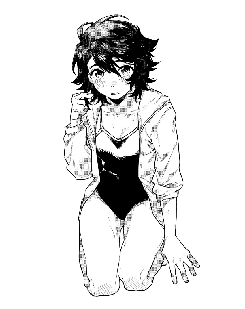 1girl, commentary, hashtag-only_commentary, highres, hood, hood_down, hoodie, jiguang_haibao