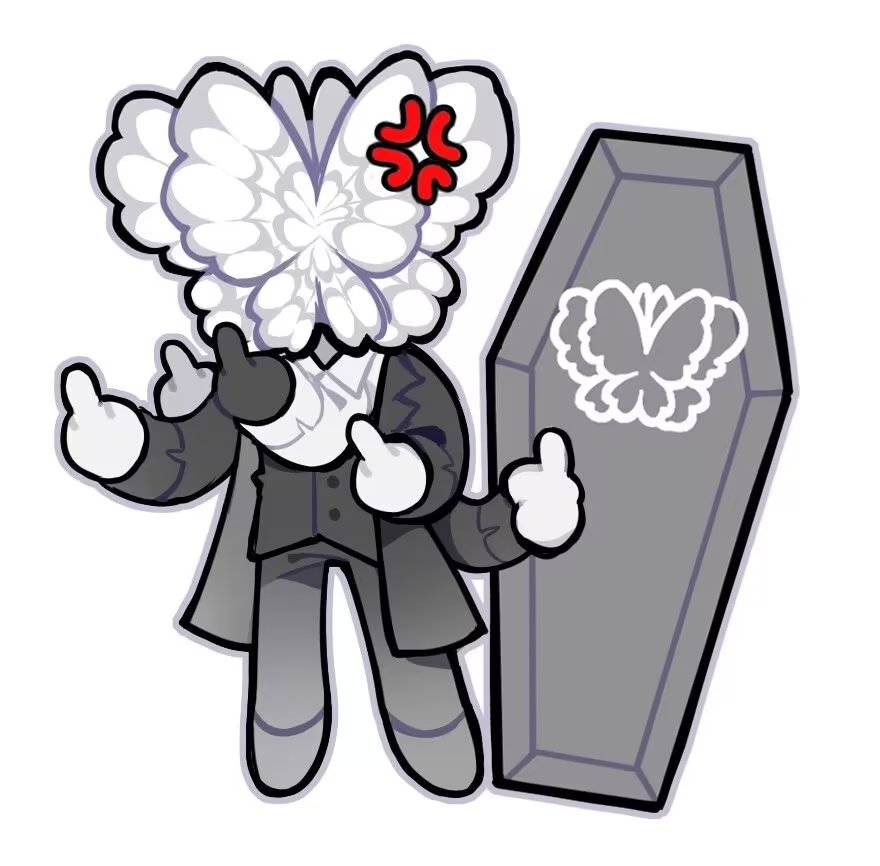 1005nemui, 1other, animal_head, black_coat, black_gloves, black_pants, bug, butterfly