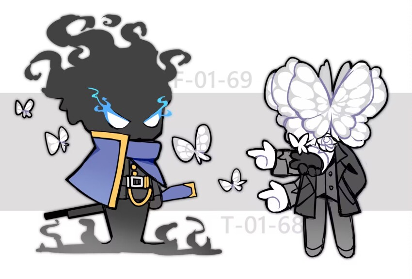 1005nemui, 1boy, 1other, animal_head, black_coat, black_fire, black_gloves, black_jacket