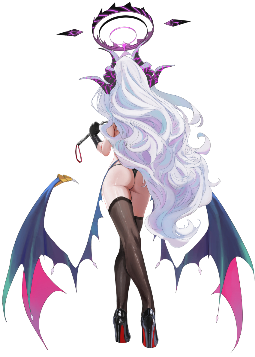 1girl, ahoge, ass, back, bare_shoulders, bikini, black_bikini, black_gloves