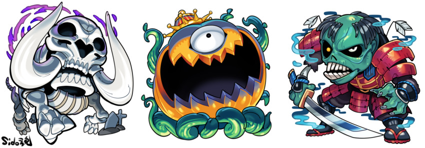 1boy, animal_skeleton, armor, armored_zombie, arrow_(projectile), arrow_in_body, balding, black_hair