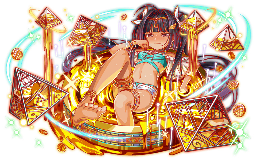 alternate_costume, alternate_hair_ornament, alternate_hairstyle, anklet, aqua_bikini, aqua_ribbon, artist_request, bare_legs