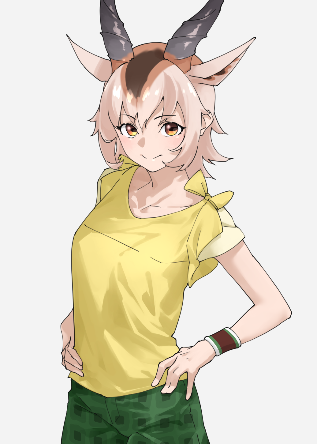 1girl, \||/, animal_ears, bare_arms, black_hair, brown_eyes, brown_hair, collarbone