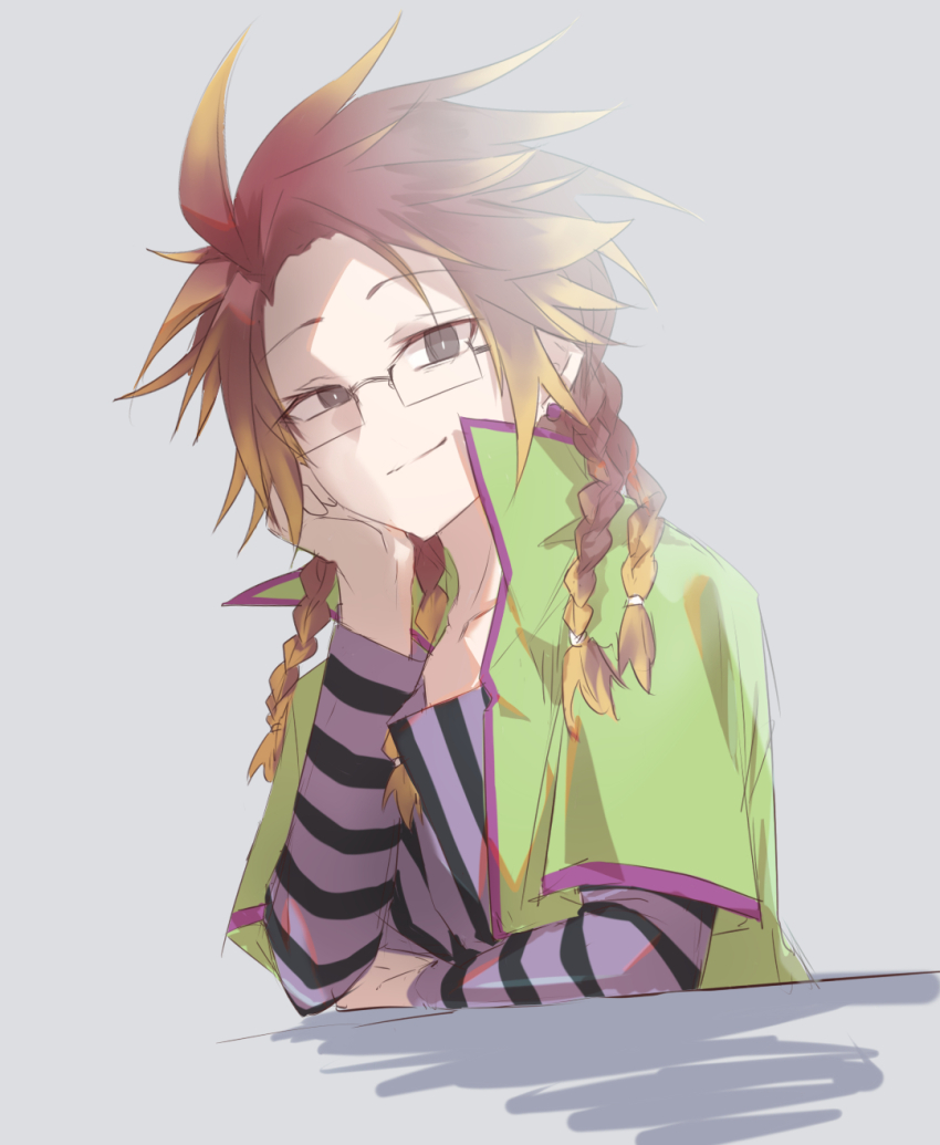 1boy, alternate_eye_color, black_eyes, blonde_hair, bright_pupils, brown_hair, closed_mouth, colored_tips