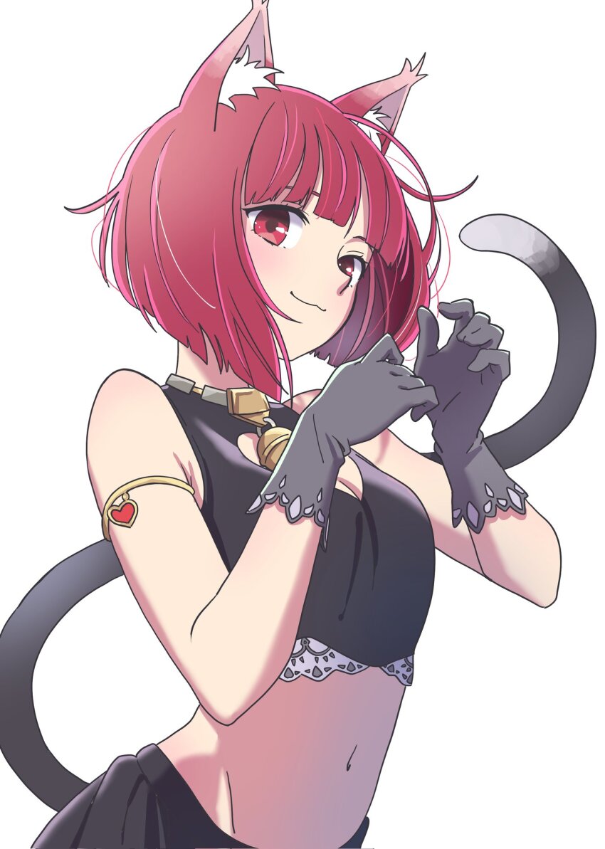 1girl, :3, animal_ears, arima_kana, armband, bare_shoulders, black_dress, blush