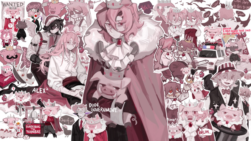 1other, 5boys, ?, absurdly_detailed_composition, alternate_costume, among_us, animal, animal_ears