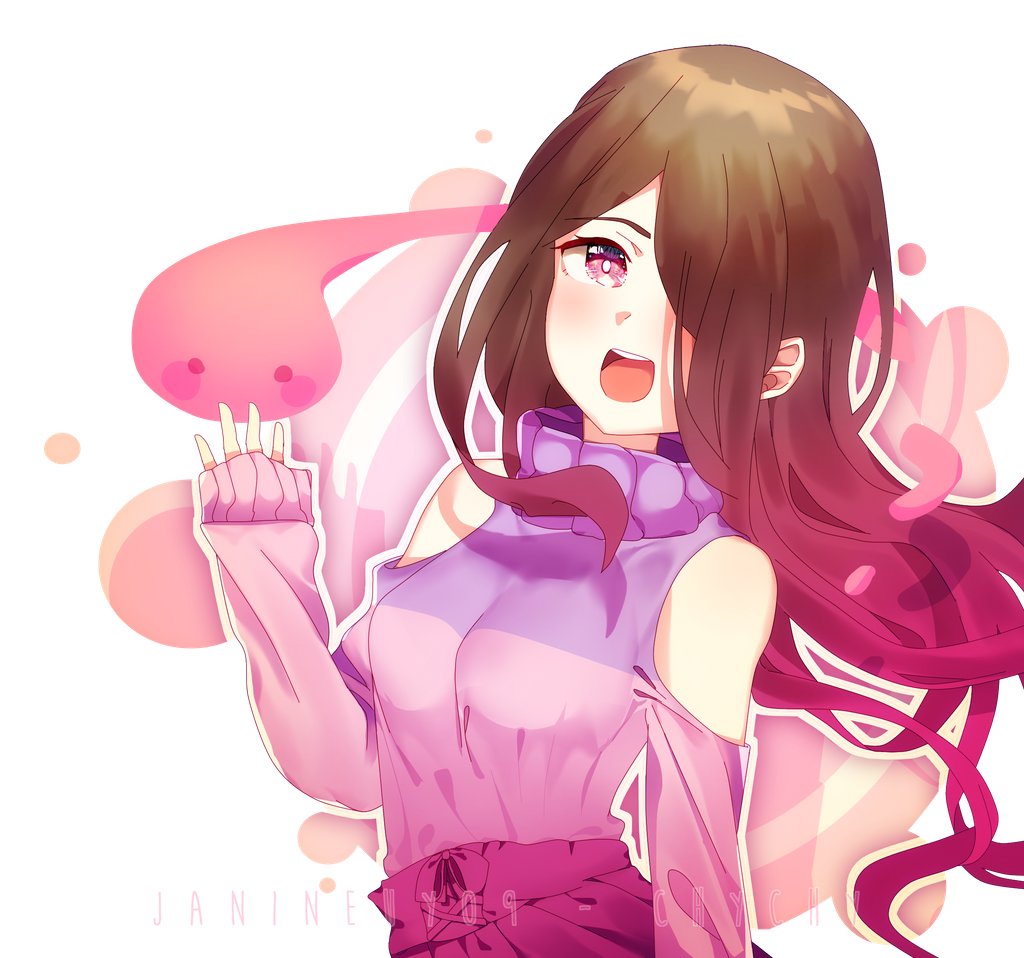 1girl, adapted_costume, akumu_(glitchtale), alternate_hair_length, alternate_hairstyle, arm_at_side, bad_deviantart_id, bad_id