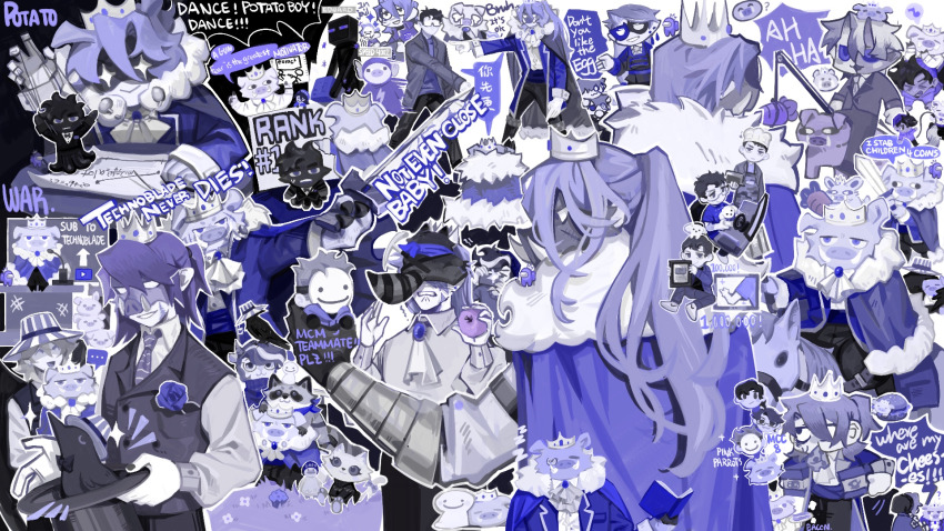 1girl, 2others, 6+boys, absurdly_detailed_composition, alternate_costume, among_us, androgynous, animal