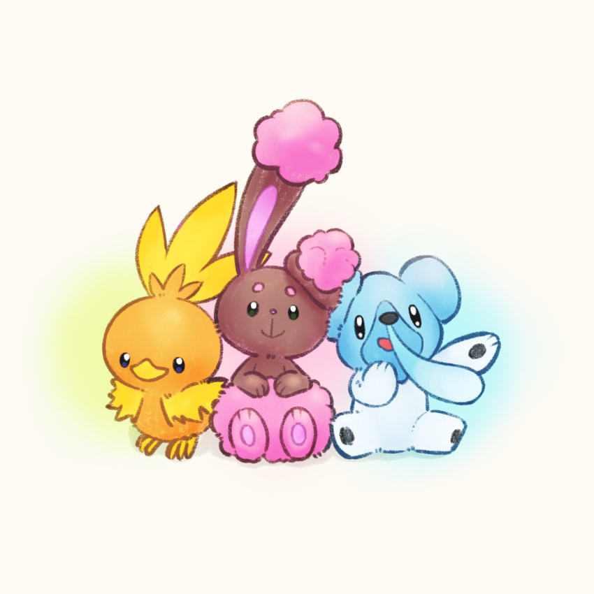 95mana, alternate_color, bear, bird, black_eyes, buneary, closed_mouth, cubchoo