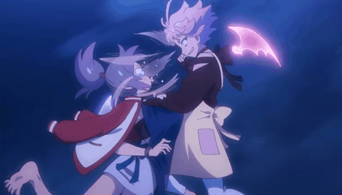 2girls, animated, animated_gif, fighting, live_(mayonaka_punch), mayonaka_punch, multiple_girls, tokage_(mayonaka_punch)