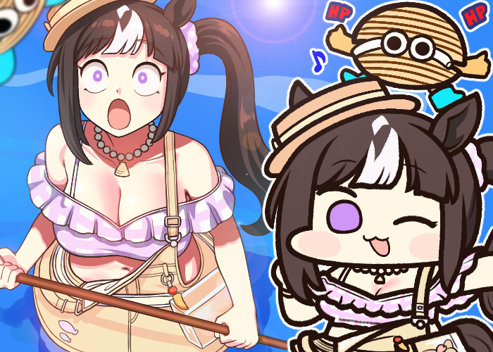 1girl, alternate_hairstyle, bag, breasts, cleavage, collarbone, commentary_request, hat