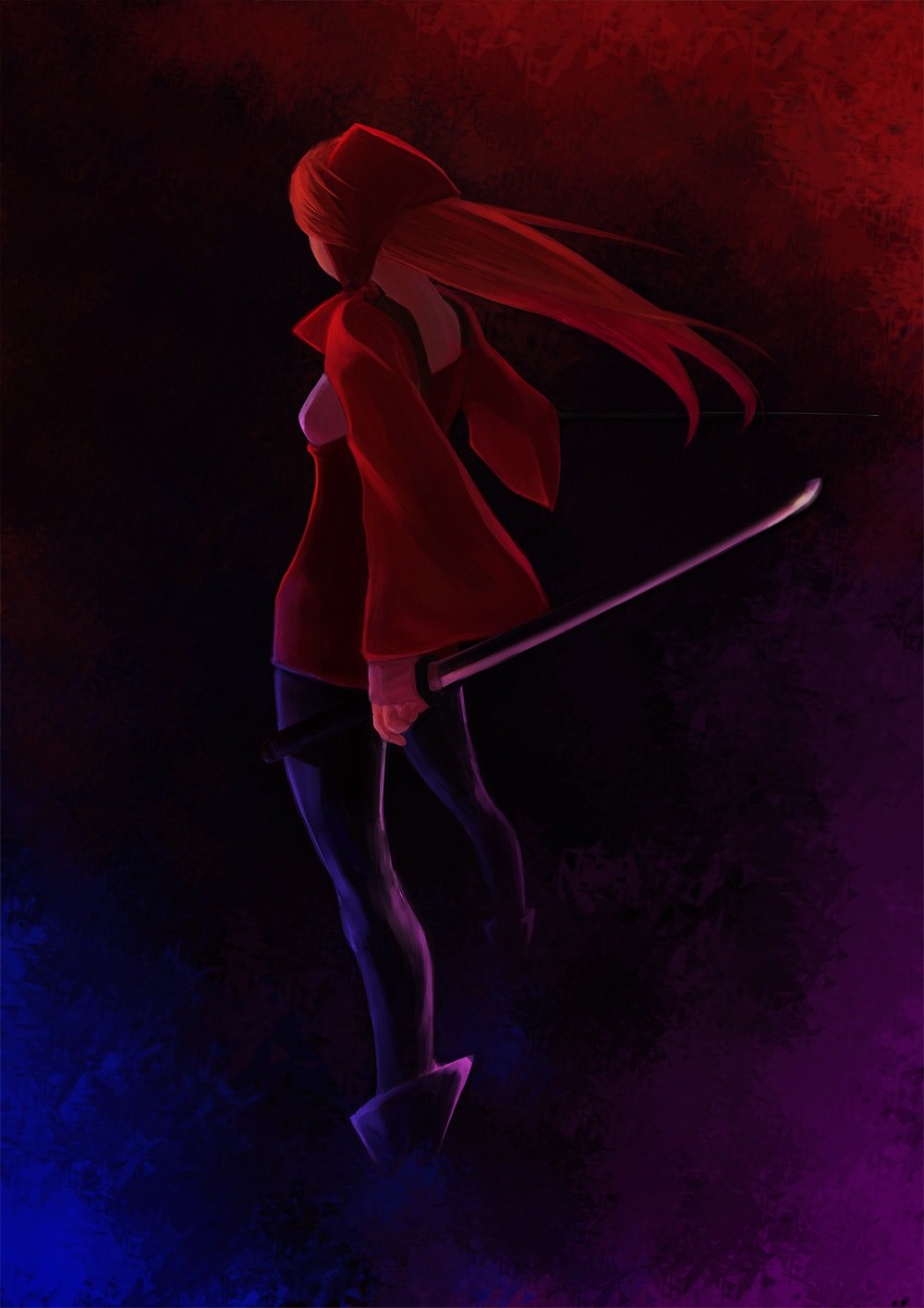 1girl, blonde_hair, female_focus, final_fantasy, final_fantasy_tactics, gradient_background, highres, long_hair