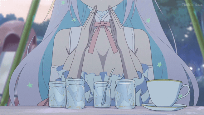 animated, animated_gif, anime_screenshot, katsute_mahou_shoujo_to_aku_wa_tekitai_shiteita, mimori_byakuya, non-web_source, spanish_text