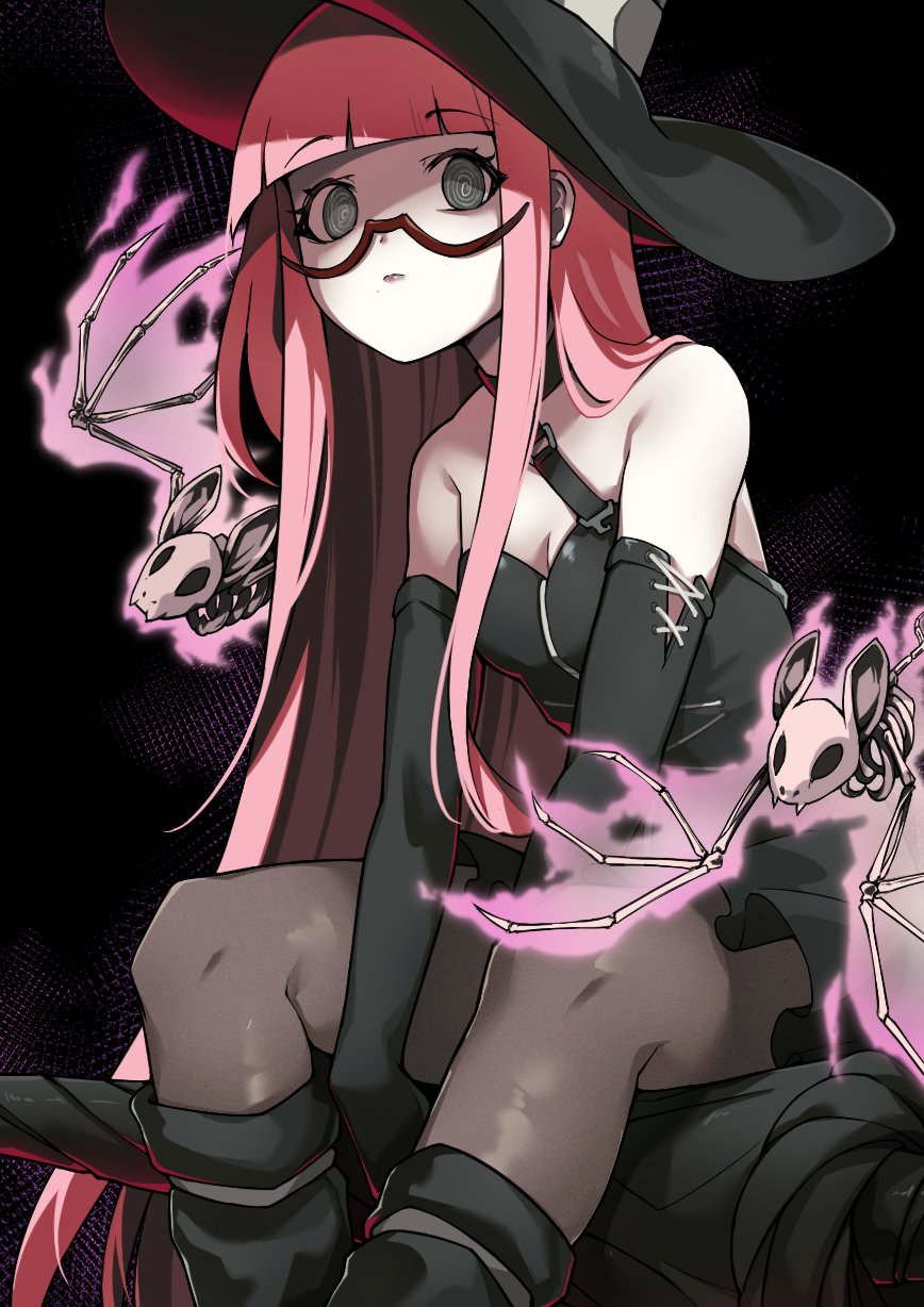 1girl, 2others, @_@, baggy_shorts, black_background, black_gloves, breasts, elbow_gloves