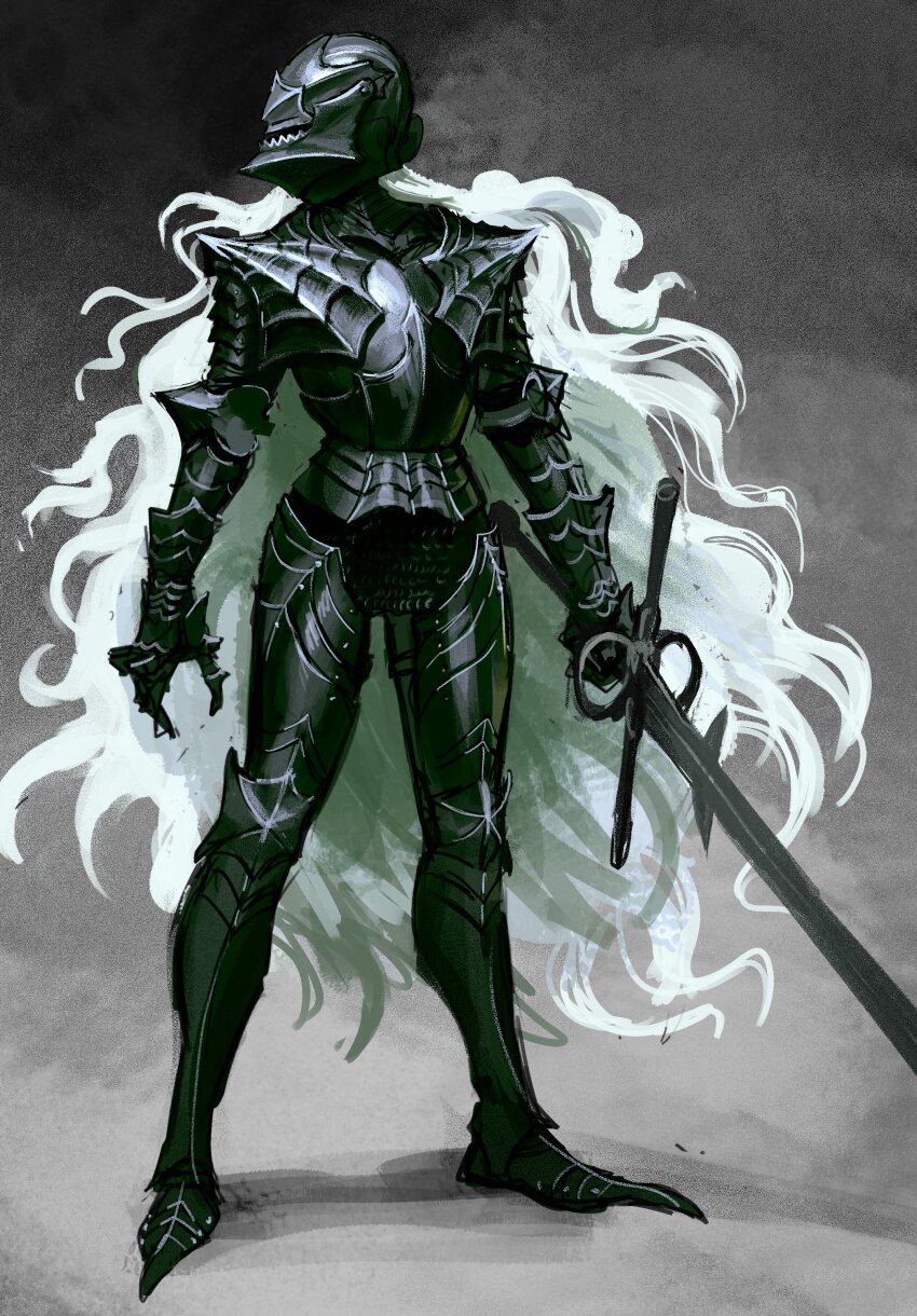 1girl, absurdres, armor, berserk, berserker_armor, commentary, cosplay, english_commentary